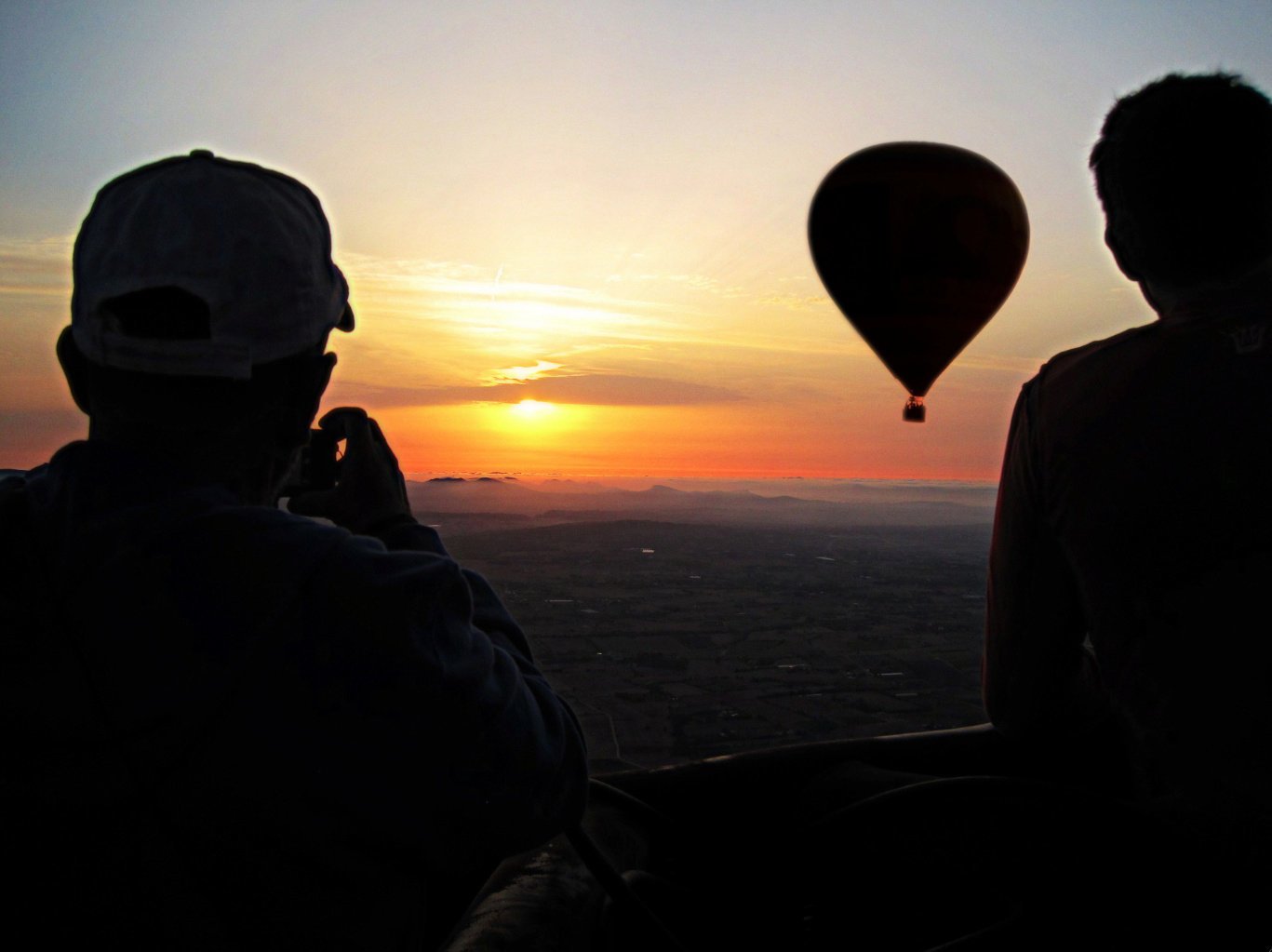 Sonnenaufgang vom Balloon aus sehen