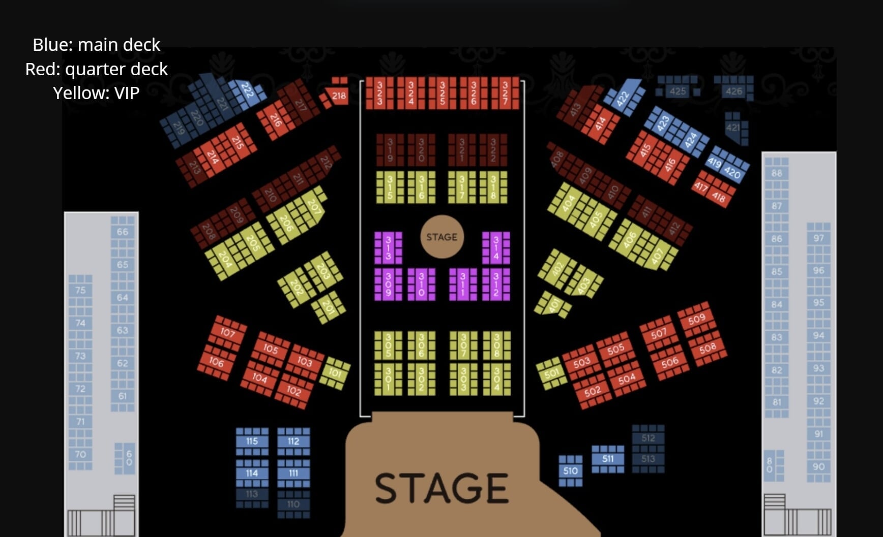 Sitzplan von der Show