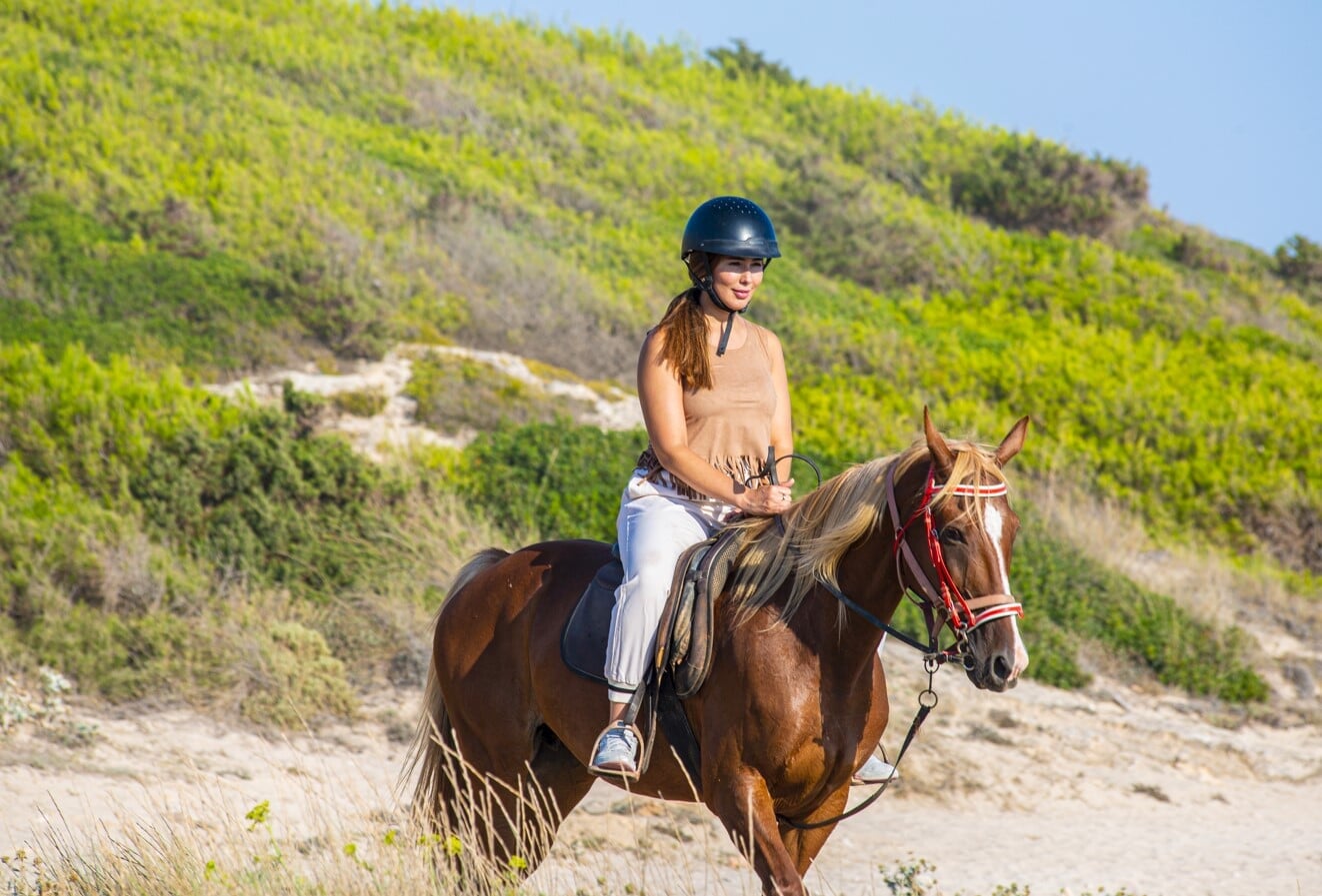 Riding along the beach on a Horse