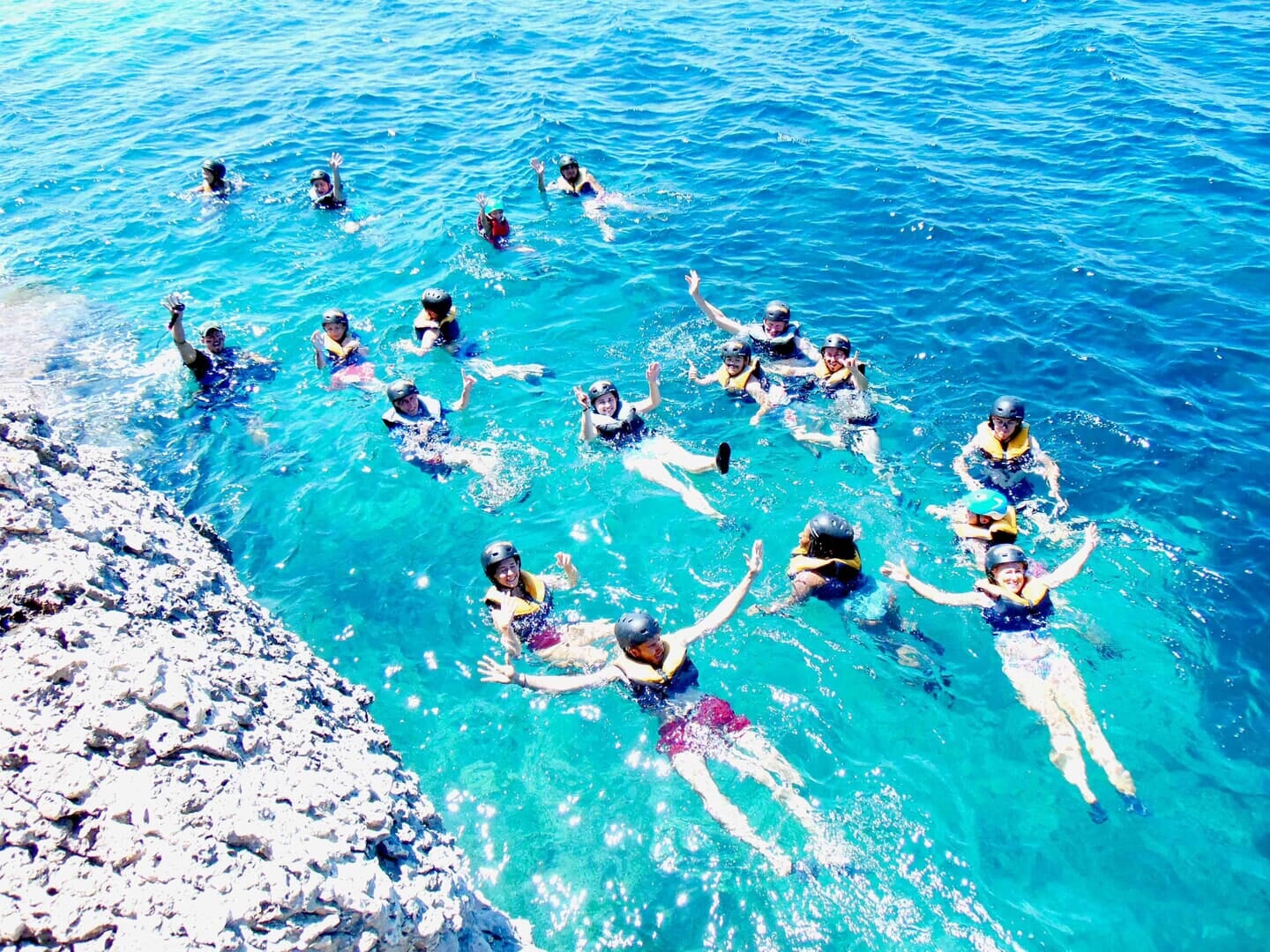 Enjoying the swimming