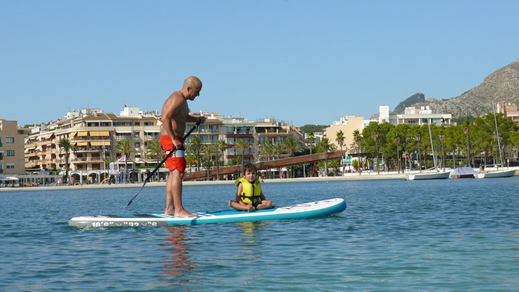 Clients enjoying the paddle board