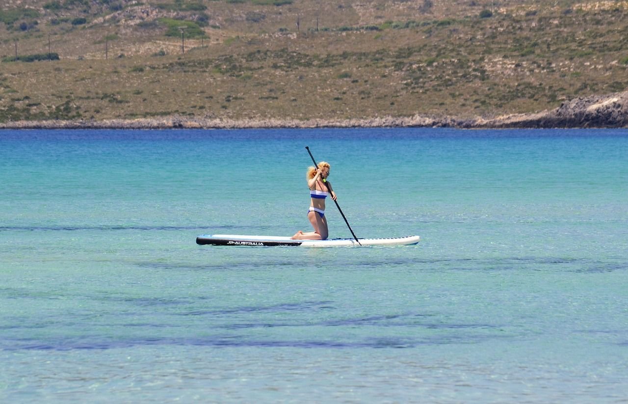Stand up paddle board in Pollensa Bay